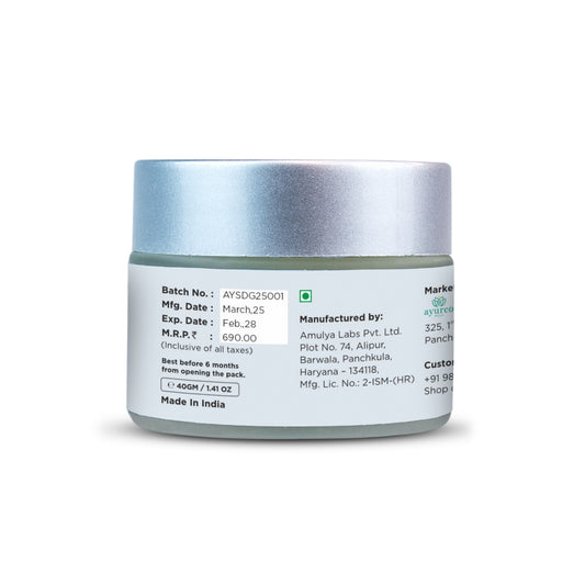 Alyuva Shata Dhauta Ghrita (100 times washed ghee) Cream, Rejuvenating, Moisturizing, Anti Aging & Oil Balancing, 40gm