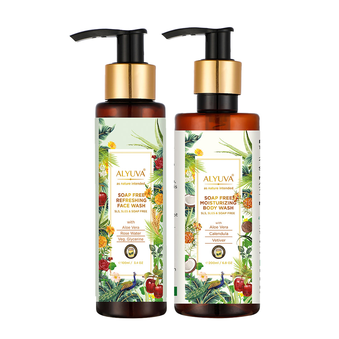 Combo Soap Free Moisturizing Body Wash (200ml) and Refreshing Face Wash (100ml)