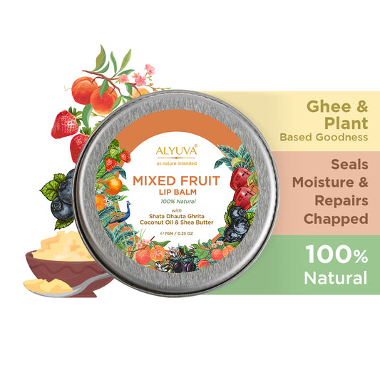 Mixed Fruit Lip Balm, Natural & Herbal Ingredients, Ghee based, Unisex for all ages, 7gm, PACK OF 2