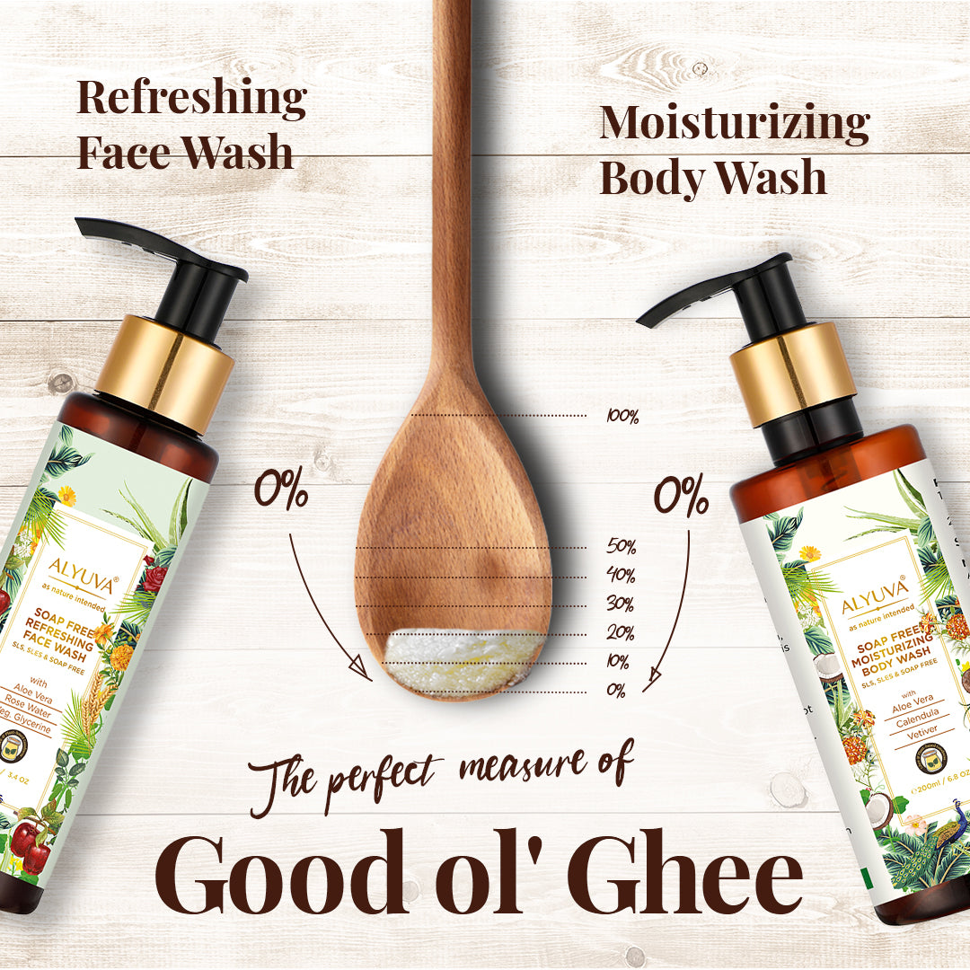 Combo Soap Free Moisturizing Body Wash (200ml) and Refreshing Face Wash (100ml)