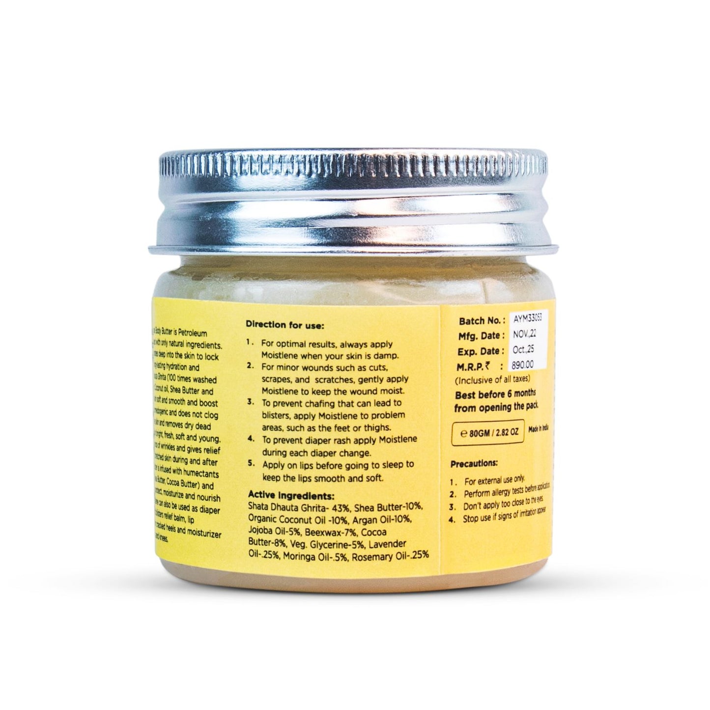 Moistlene, Petroleum Jelly Free Natural Body Butter
