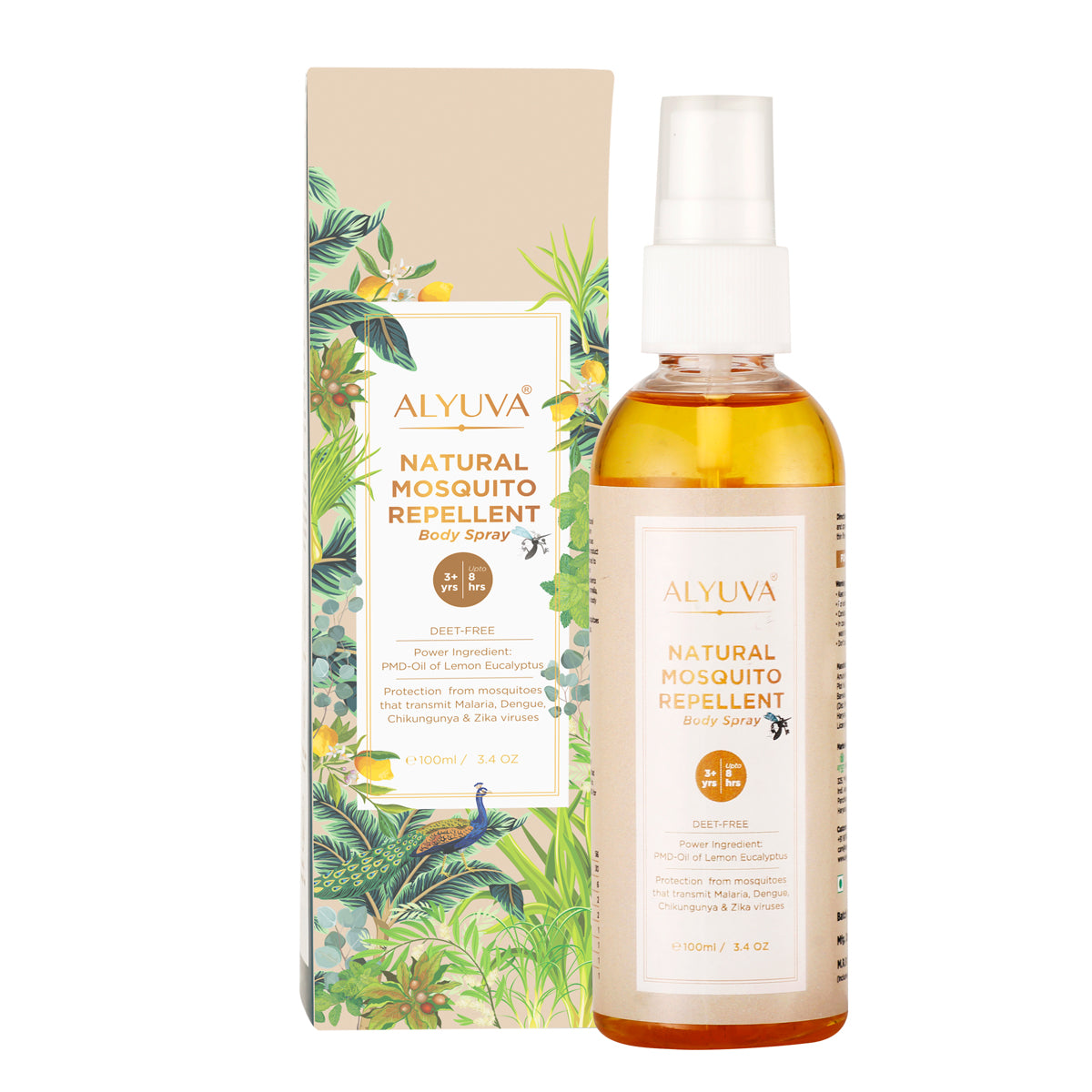 100% Natural Mosquito Repellent, Deet-Free, Safe for Kids 3+