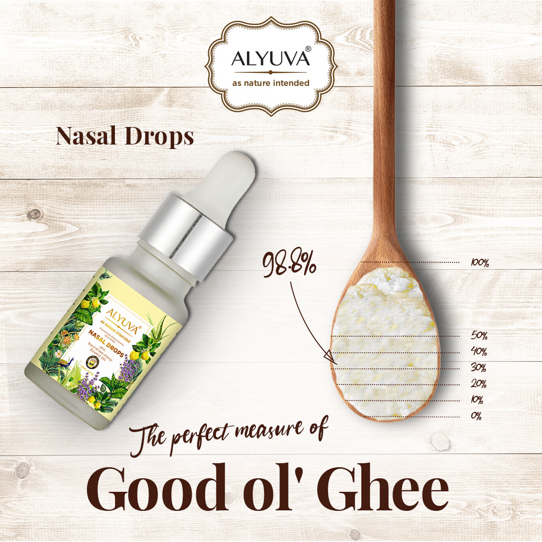 Shata Dhauta Ghrita Ghee Nasal Drops, for Allergies & Nasal Pasage Health, 10gm PACK OF 2